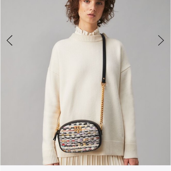 NWOT- Tory Burch Kira Small Tweed Camera Bag Crossbody in Multicolor - Picture 2 of 11